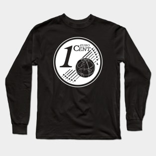 One cent Euro coin. White color Long Sleeve T-Shirt